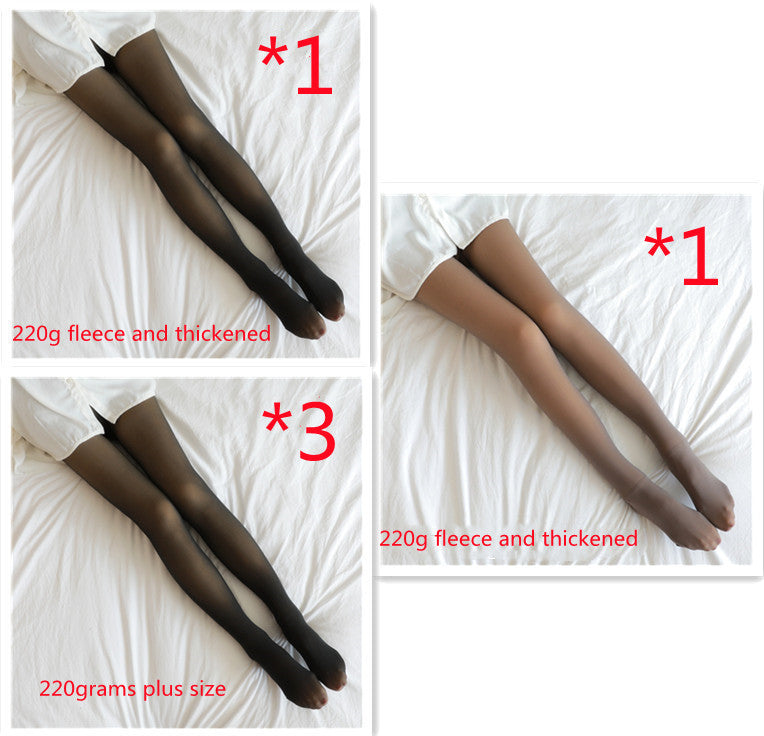 Winter Warm Fleece Pantyhose Women Fleece Lined Pantyhose Thermal Winter Tights Fake Translucent Leggings Fleece Lined