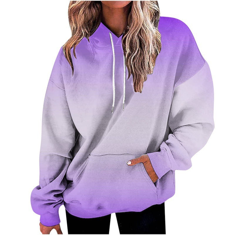Women Digital Print Hoodie Sweater