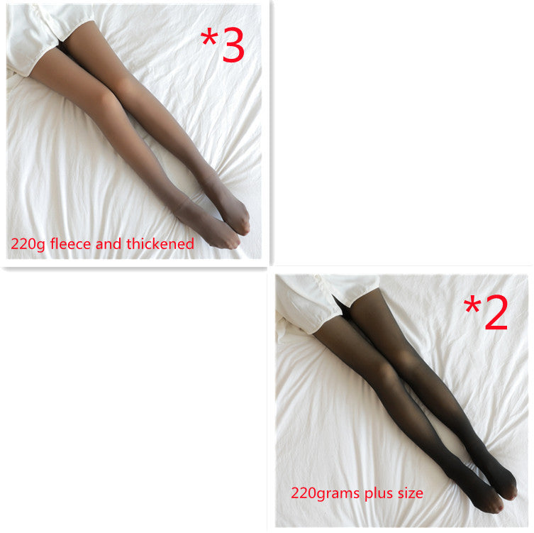 Winter Warm Fleece Pantyhose Women Fleece Lined Pantyhose Thermal Winter Tights Fake Translucent Leggings Fleece Lined
