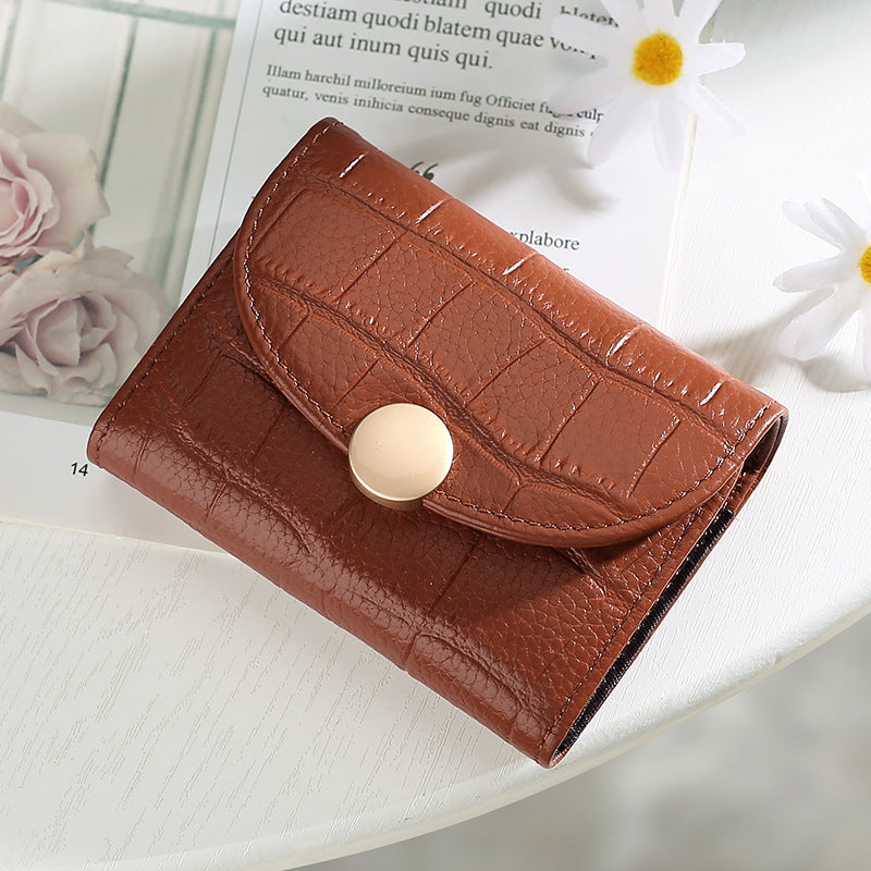 Cowhide Compact Multi-functional Small Wallet