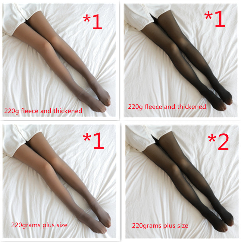 Winter Warm Fleece Pantyhose Women Fleece Lined Pantyhose Thermal Winter Tights Fake Translucent Leggings Fleece Lined
