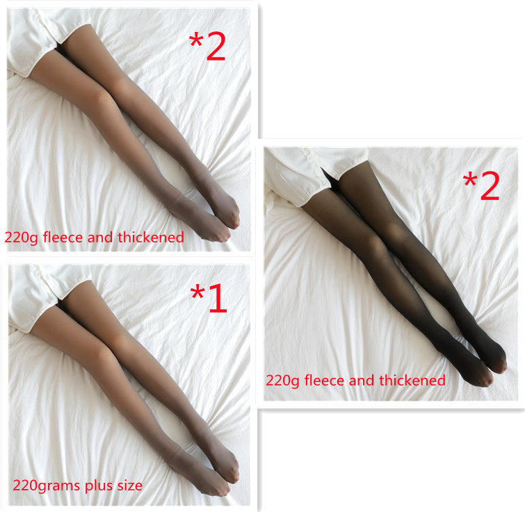 Winter Warm Fleece Pantyhose Women Fleece Lined Pantyhose Thermal Winter Tights Fake Translucent Leggings Fleece Lined