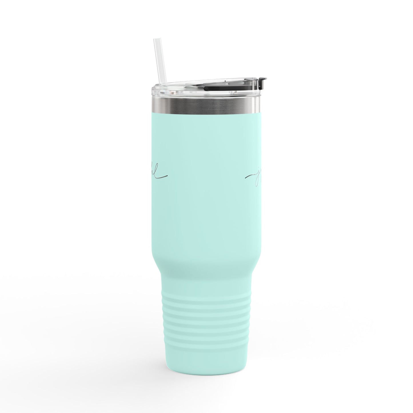 Joyful 40oz Insulated Travel Mug — Large Stainless Steel Tumbler with Straw & Handle