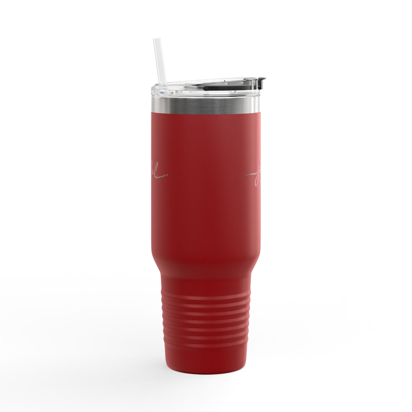 Joyful 40oz Insulated Travel Mug — Large Stainless Steel Tumbler with Straw & Handle