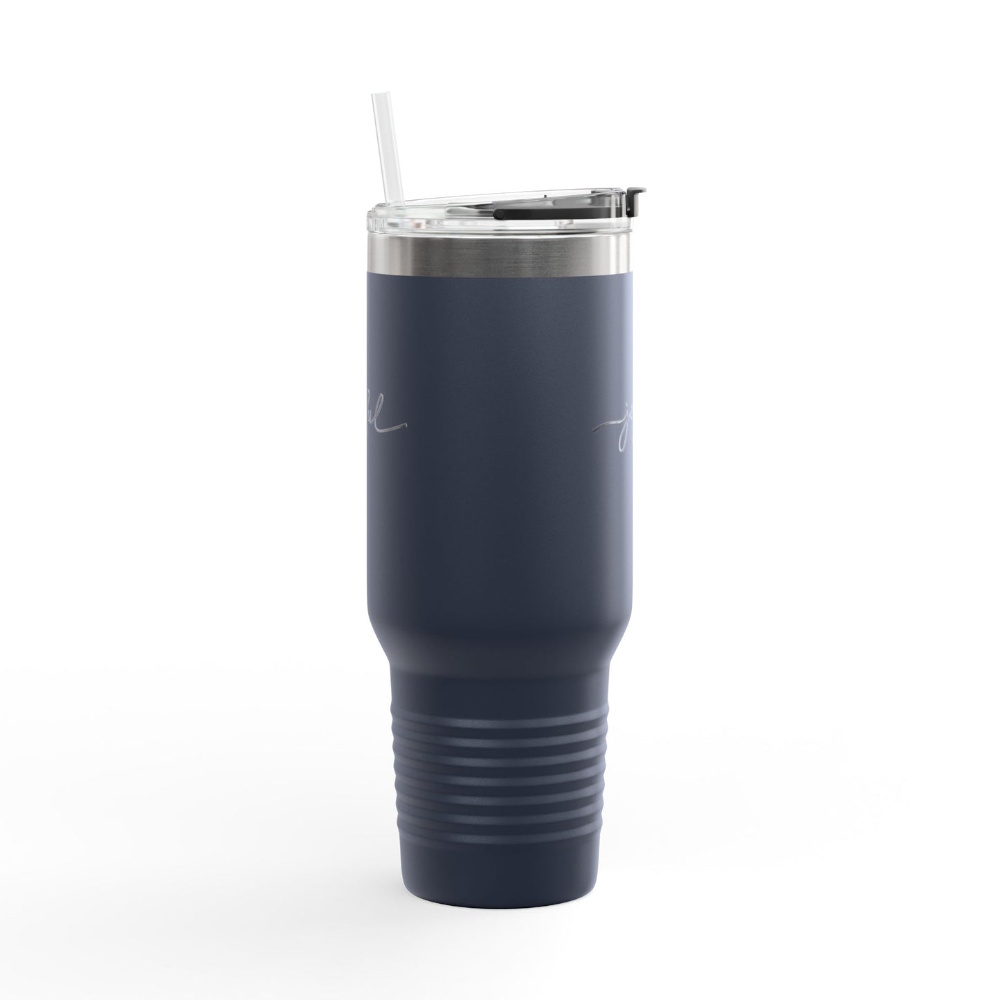 Joyful 40oz Insulated Travel Mug — Large Stainless Steel Tumbler with Straw & Handle