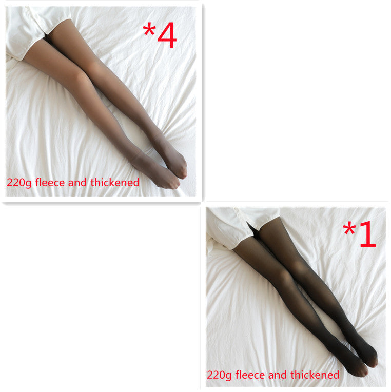 Winter Warm Fleece Pantyhose Women Fleece Lined Pantyhose Thermal Winter Tights Fake Translucent Leggings Fleece Lined