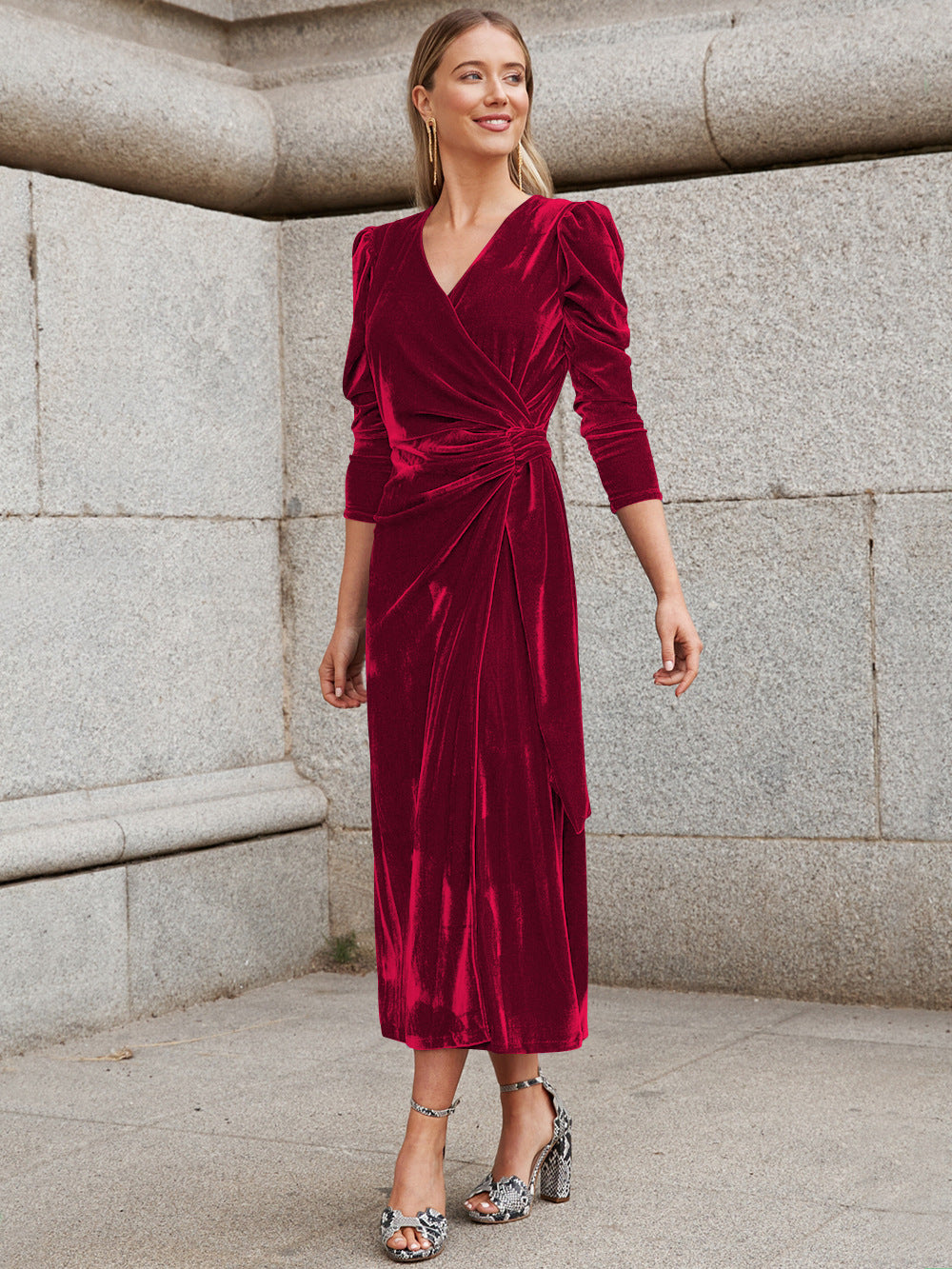 Elegant Women Velvet Dress