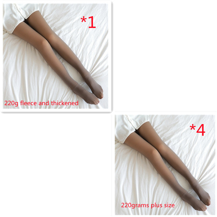 Winter Warm Fleece Pantyhose Women Fleece Lined Pantyhose Thermal Winter Tights Fake Translucent Leggings Fleece Lined