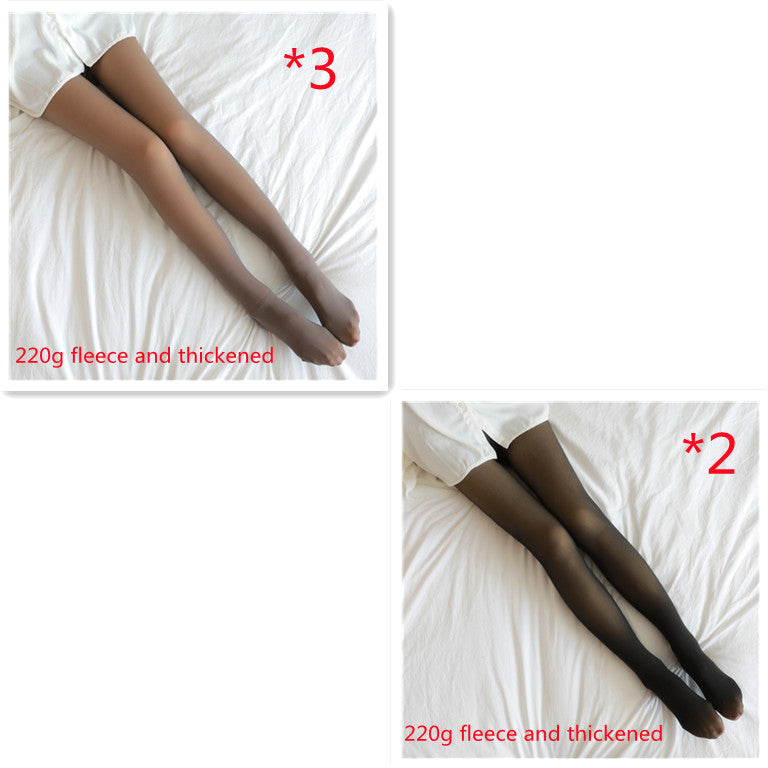 Winter Warm Fleece Pantyhose Women Fleece Lined Pantyhose Thermal Winter Tights Fake Translucent Leggings Fleece Lined