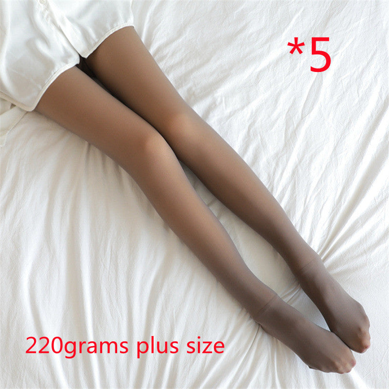 Winter Warm Fleece Pantyhose Women Fleece Lined Pantyhose Thermal Winter Tights Fake Translucent Leggings Fleece Lined