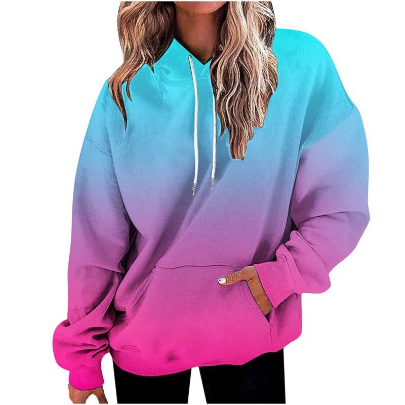 Women Digital Print Hoodie Sweater
