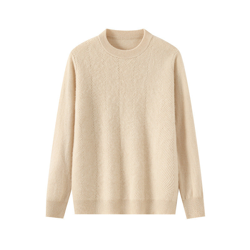 Round Neck Pullover Leisure Knitted Sweater For Men
