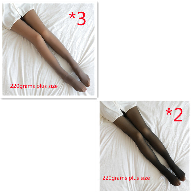 Winter Warm Fleece Pantyhose Women Fleece Lined Pantyhose Thermal Winter Tights Fake Translucent Leggings Fleece Lined