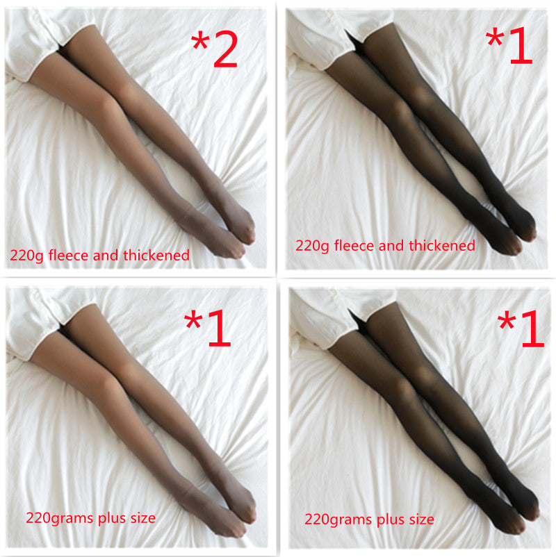 Winter Warm Fleece Pantyhose Women Fleece Lined Pantyhose Thermal Winter Tights Fake Translucent Leggings Fleece Lined