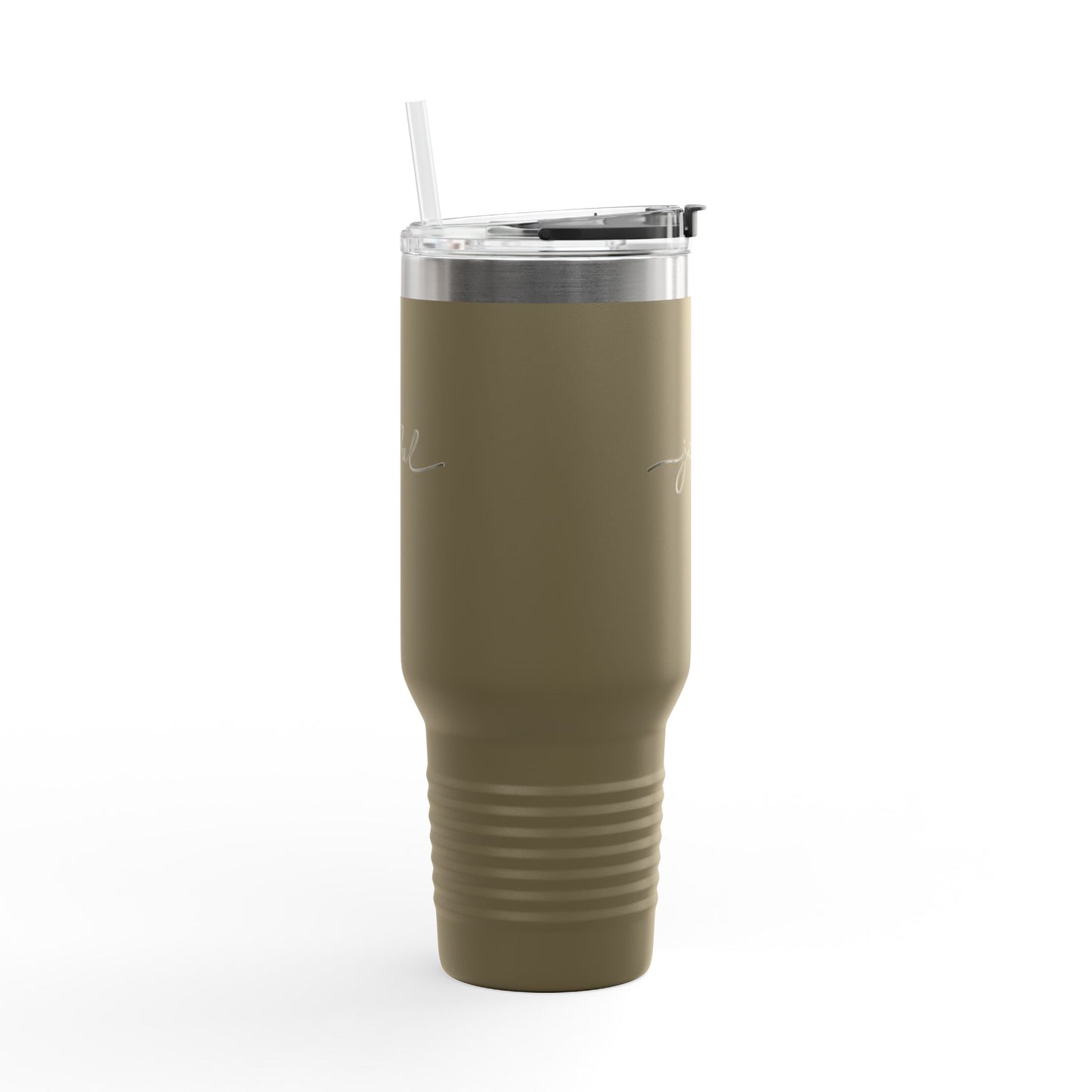 Joyful 40oz Insulated Travel Mug — Large Stainless Steel Tumbler with Straw & Handle