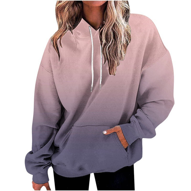 Women Digital Print Hoodie Sweater