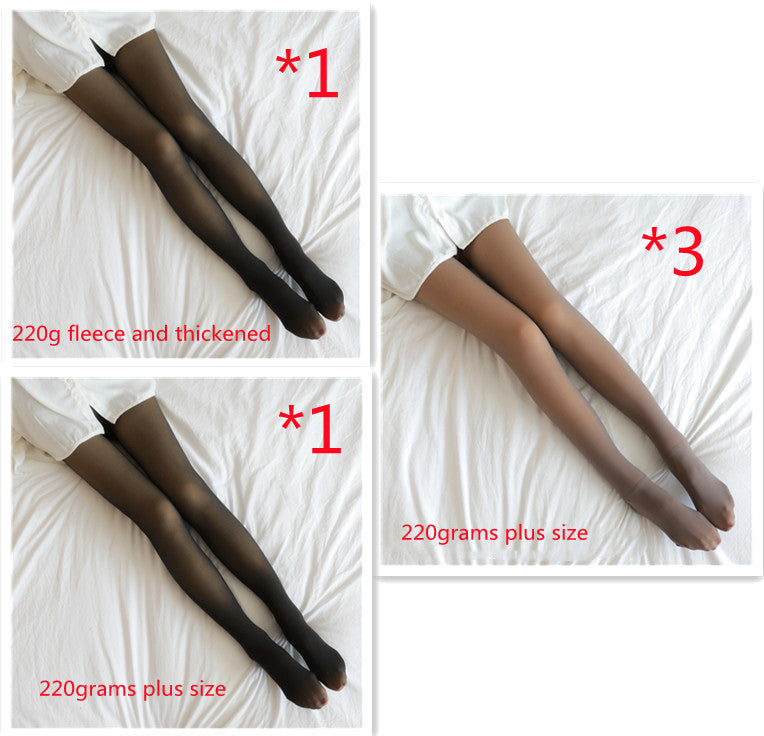 Winter Warm Fleece Pantyhose Women Fleece Lined Pantyhose Thermal Winter Tights Fake Translucent Leggings Fleece Lined