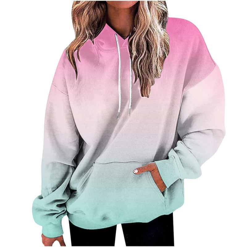 Women Digital Print Hoodie Sweater