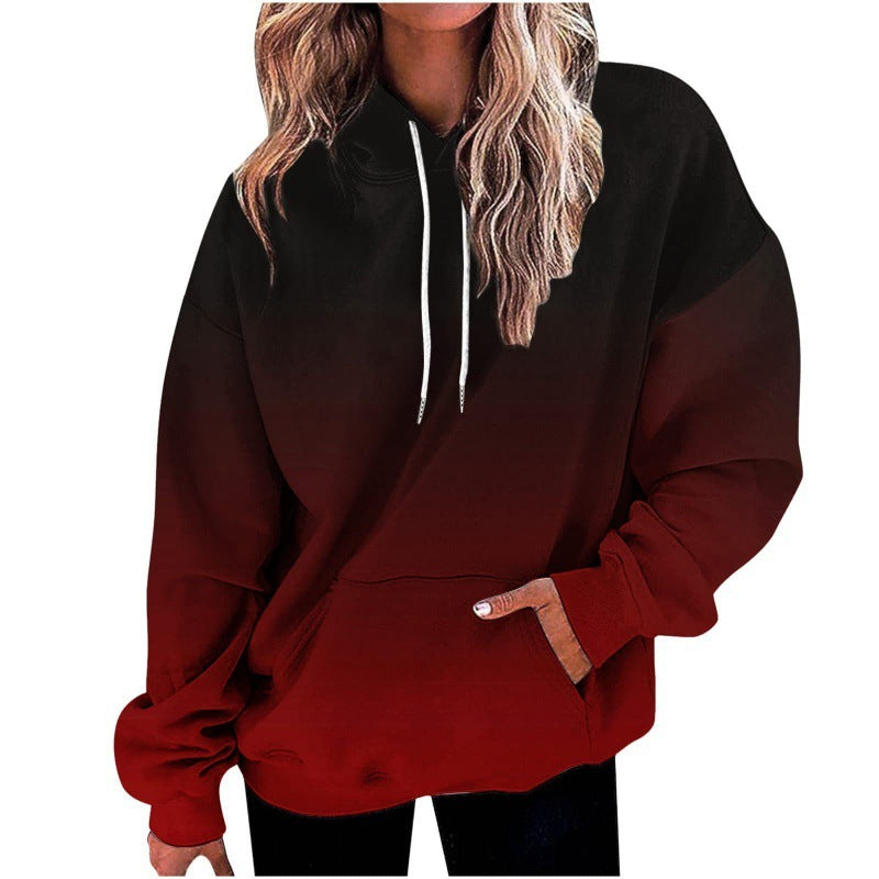 Women Digital Print Hoodie Sweater