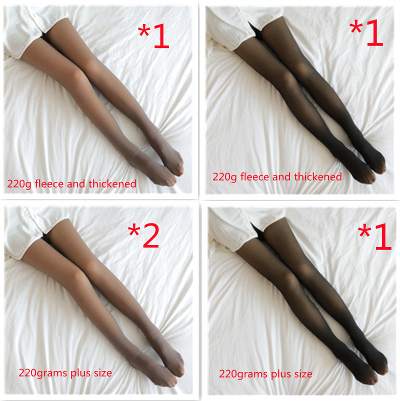 Winter Warm Fleece Pantyhose Women Fleece Lined Pantyhose Thermal Winter Tights Fake Translucent Leggings Fleece Lined