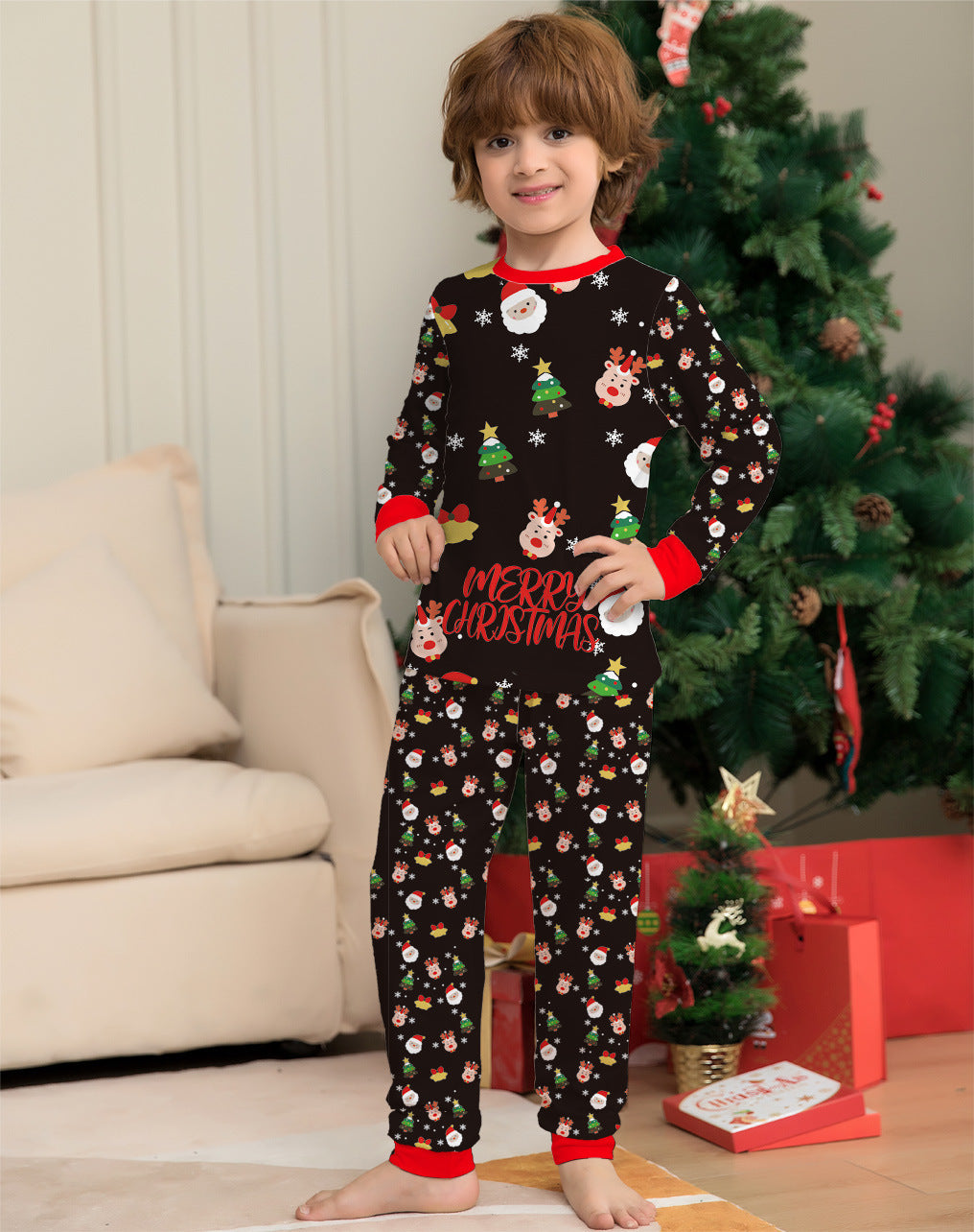 Fashion Christmas Parent-child Pajamas Set Homewear Clothes