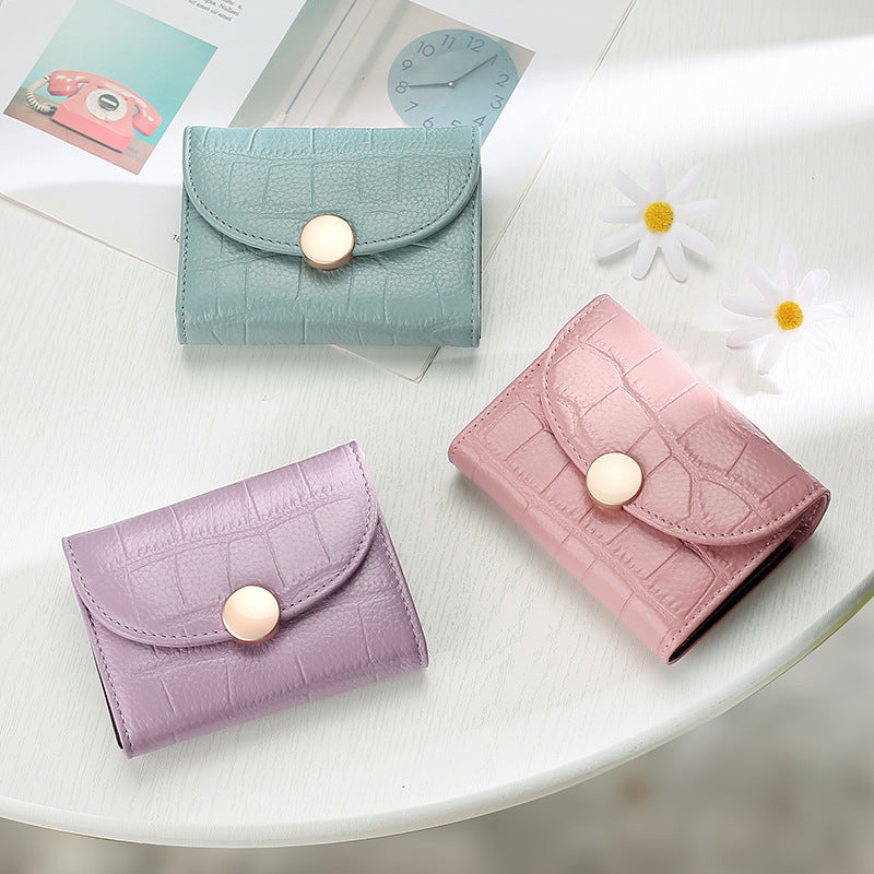 Cowhide Compact Multi-functional Small Wallet