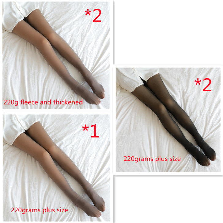 Winter Warm Fleece Pantyhose Women Fleece Lined Pantyhose Thermal Winter Tights Fake Translucent Leggings Fleece Lined