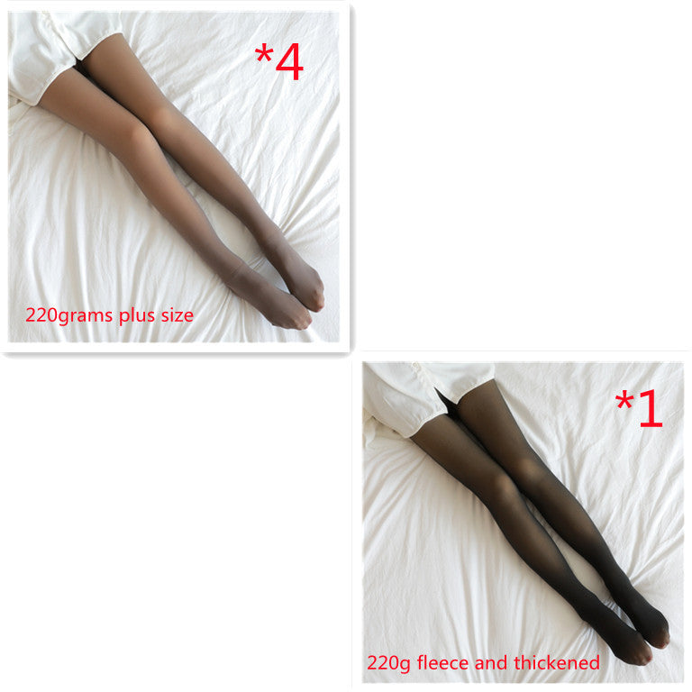Winter Warm Fleece Pantyhose Women Fleece Lined Pantyhose Thermal Winter Tights Fake Translucent Leggings Fleece Lined