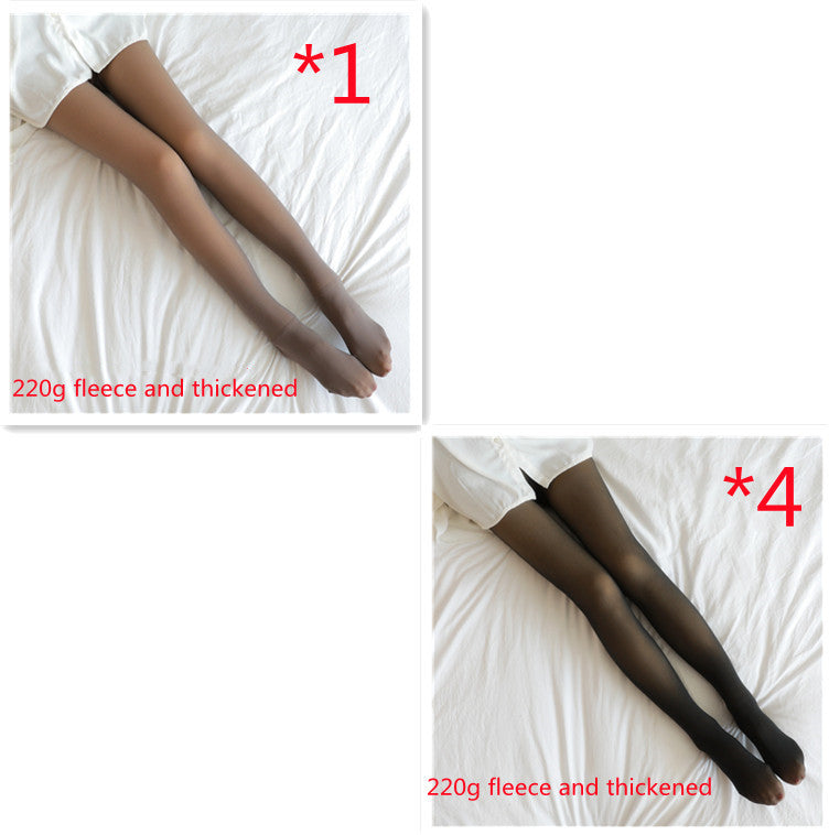 Winter Warm Fleece Pantyhose Women Fleece Lined Pantyhose Thermal Winter Tights Fake Translucent Leggings Fleece Lined