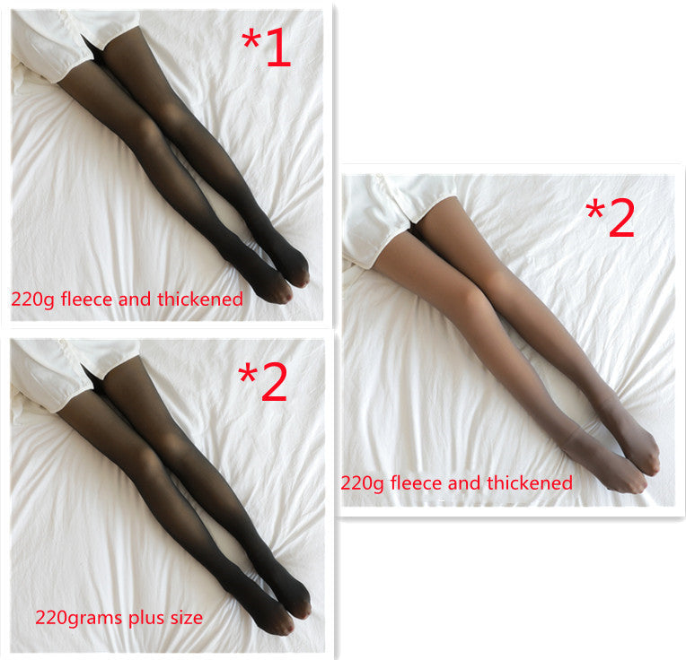 Winter Warm Fleece Pantyhose Women Fleece Lined Pantyhose Thermal Winter Tights Fake Translucent Leggings Fleece Lined