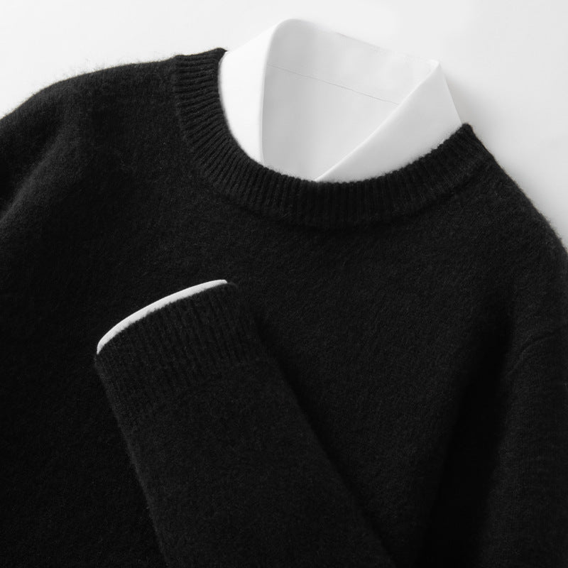High-end Men's Round Neck Solid Color Sweater