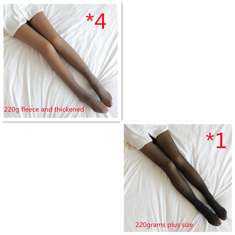 Winter Warm Fleece Pantyhose Women Fleece Lined Pantyhose Thermal Winter Tights Fake Translucent Leggings Fleece Lined