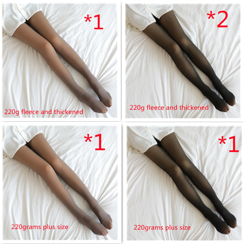 Winter Warm Fleece Pantyhose Women Fleece Lined Pantyhose Thermal Winter Tights Fake Translucent Leggings Fleece Lined