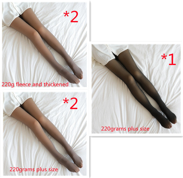Winter Warm Fleece Pantyhose Women Fleece Lined Pantyhose Thermal Winter Tights Fake Translucent Leggings Fleece Lined