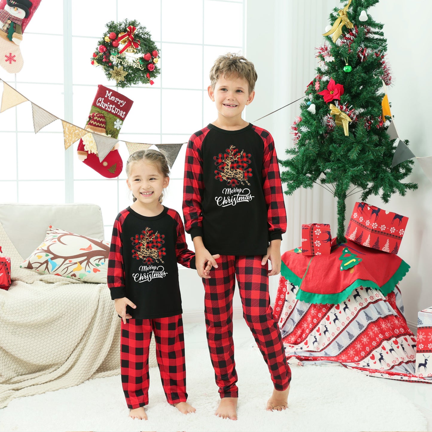 Christmas Parent-child Pajamas Suit Homewear Clothes
