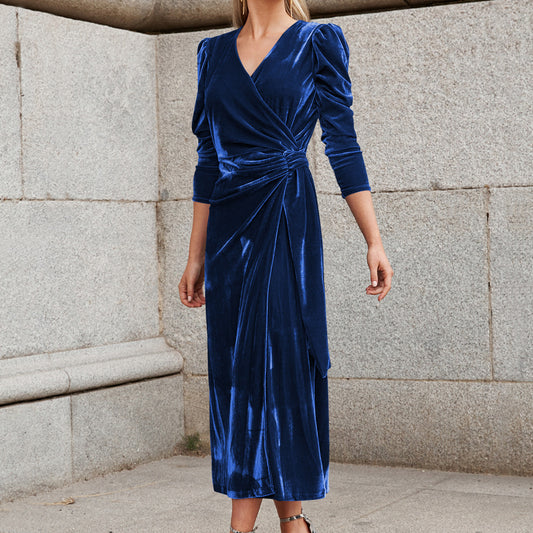 Elegant Women Velvet Dress