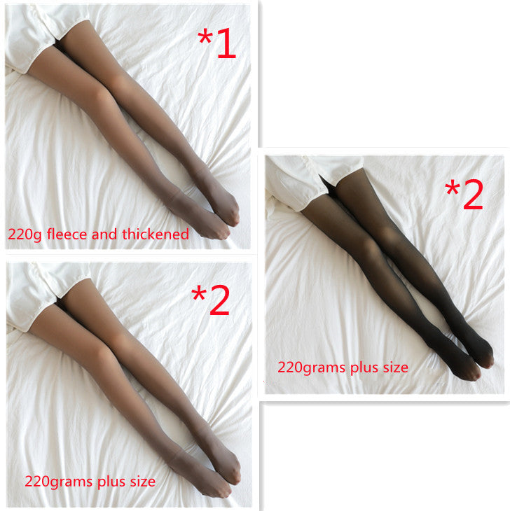 Winter Warm Fleece Pantyhose Women Fleece Lined Pantyhose Thermal Winter Tights Fake Translucent Leggings Fleece Lined
