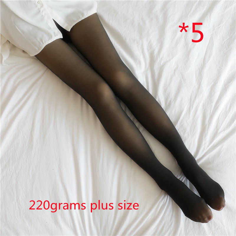 Winter Warm Fleece Pantyhose Women Fleece Lined Pantyhose Thermal Winter Tights Fake Translucent Leggings Fleece Lined