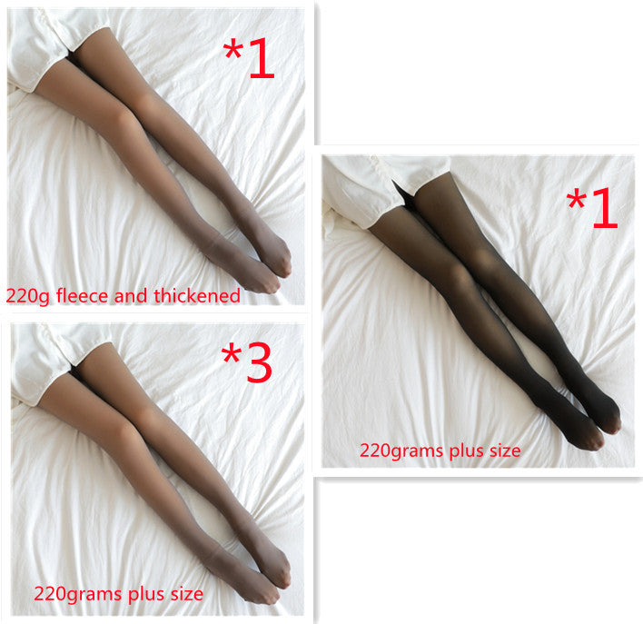 Winter Warm Fleece Pantyhose Women Fleece Lined Pantyhose Thermal Winter Tights Fake Translucent Leggings Fleece Lined