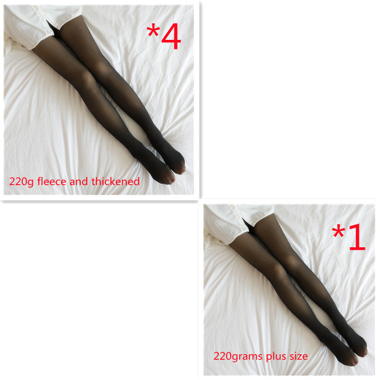 Winter Warm Fleece Pantyhose Women Fleece Lined Pantyhose Thermal Winter Tights Fake Translucent Leggings Fleece Lined