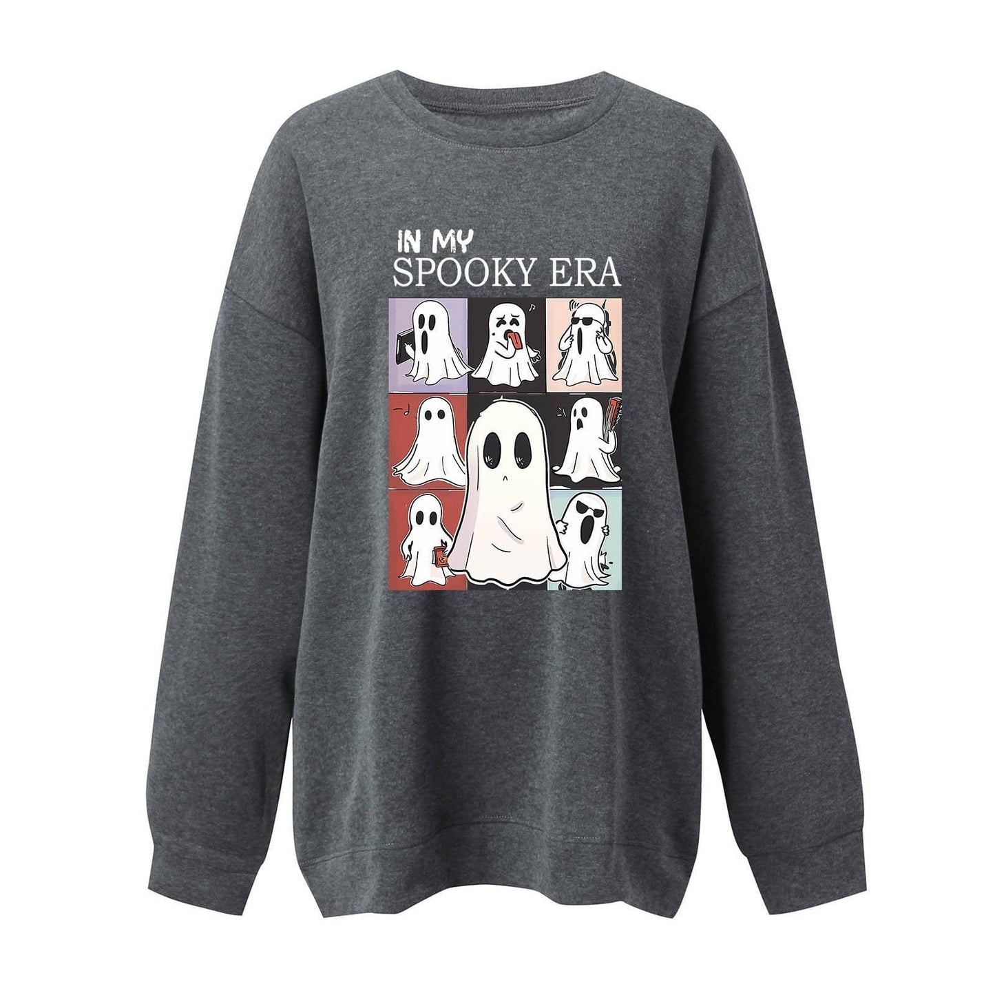 Women's Sweatshirt Halloween Cute Ghost Pattern Long Sleeve Sweater