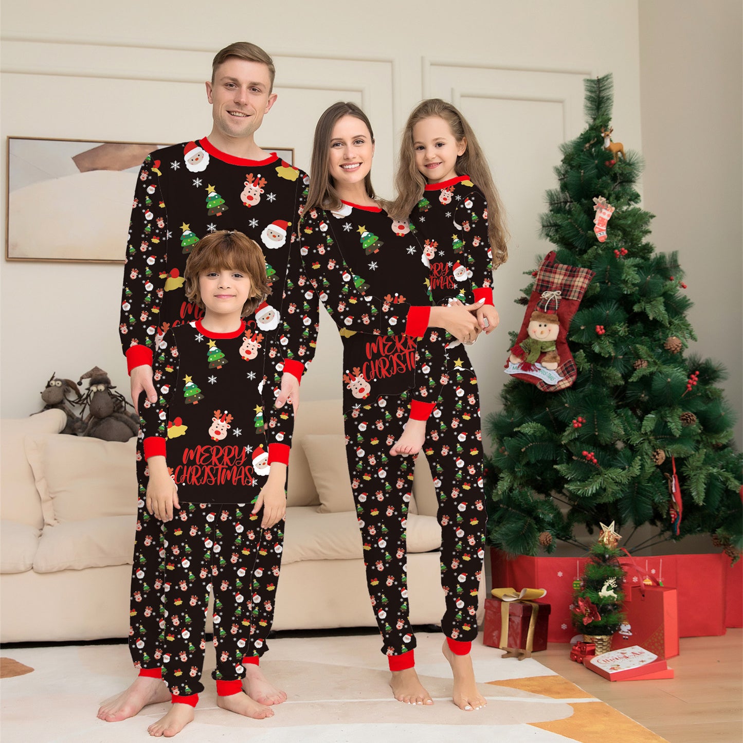 Fashion Christmas Parent-child Pajamas Set Homewear Clothes