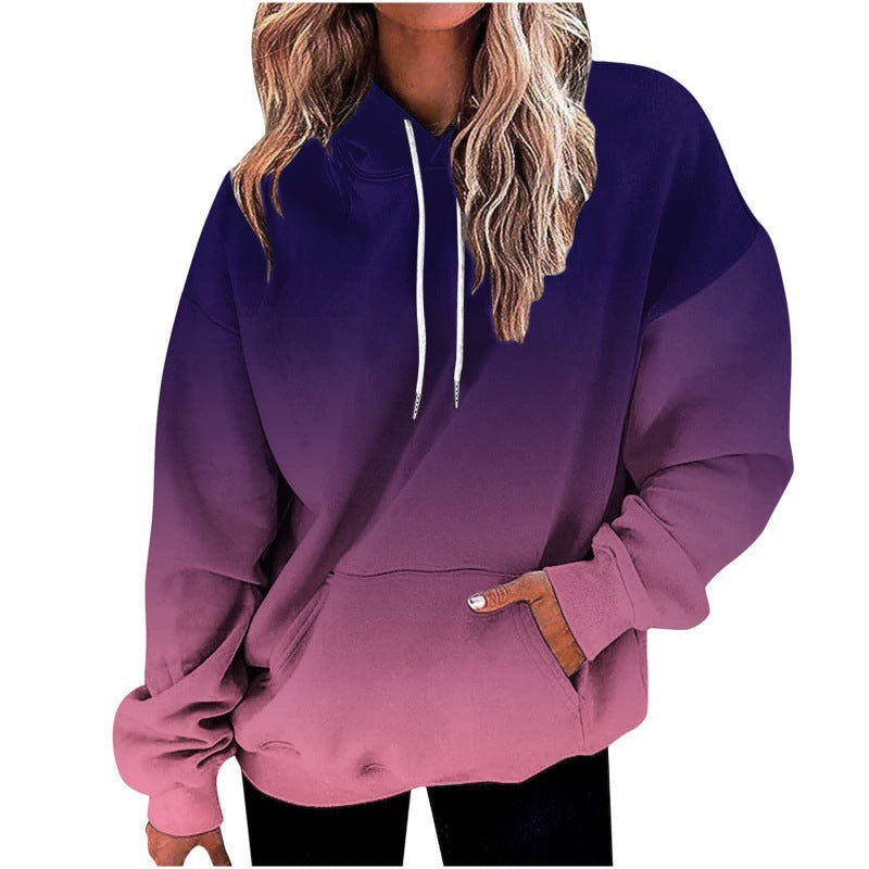 Women Digital Print Hoodie Sweater