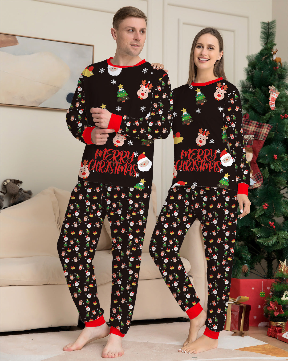Fashion Christmas Parent-child Pajamas Set Homewear Clothes