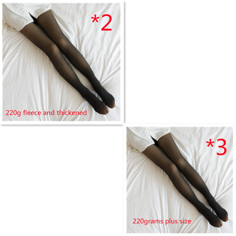 Winter Warm Fleece Pantyhose Women Fleece Lined Pantyhose Thermal Winter Tights Fake Translucent Leggings Fleece Lined