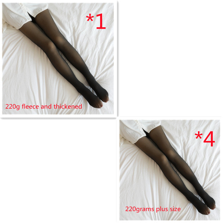 Winter Warm Fleece Pantyhose Women Fleece Lined Pantyhose Thermal Winter Tights Fake Translucent Leggings Fleece Lined