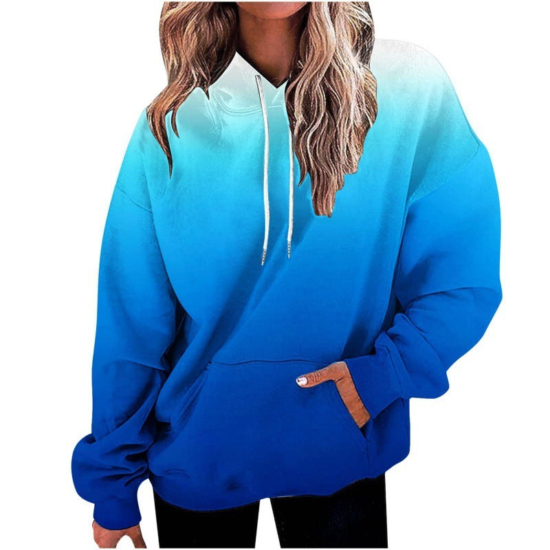 Women Digital Print Hoodie Sweater