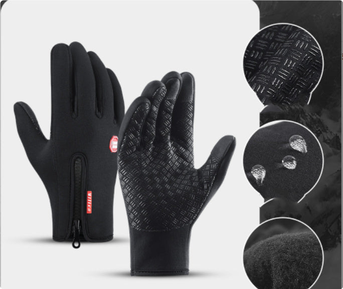 Winter Gloves Touch Screen Waterproof Sports Gloves With Fleece