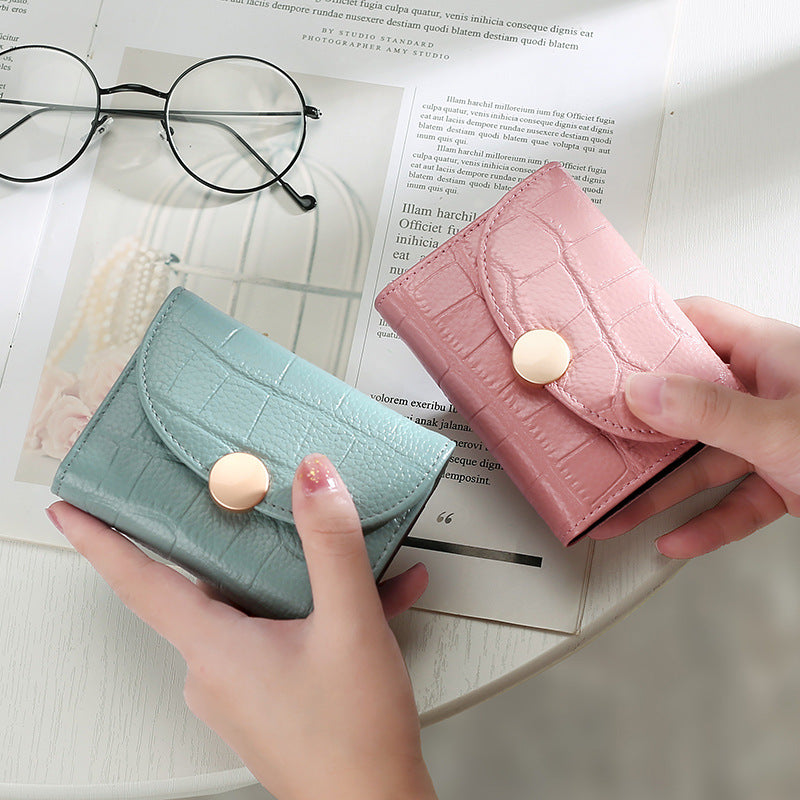 Cowhide Compact Multi-functional Small Wallet