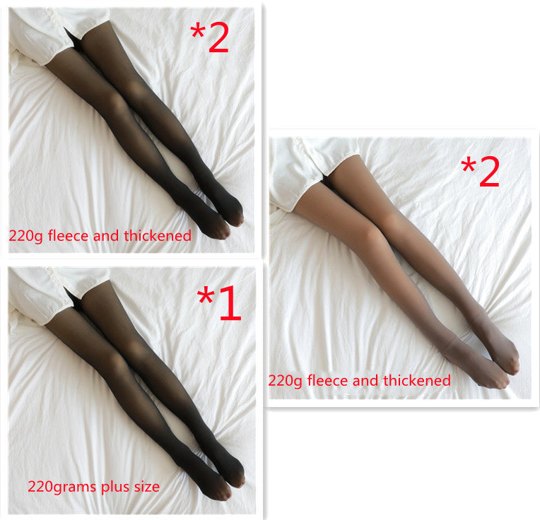 Winter Warm Fleece Pantyhose Women Fleece Lined Pantyhose Thermal Winter Tights Fake Translucent Leggings Fleece Lined
